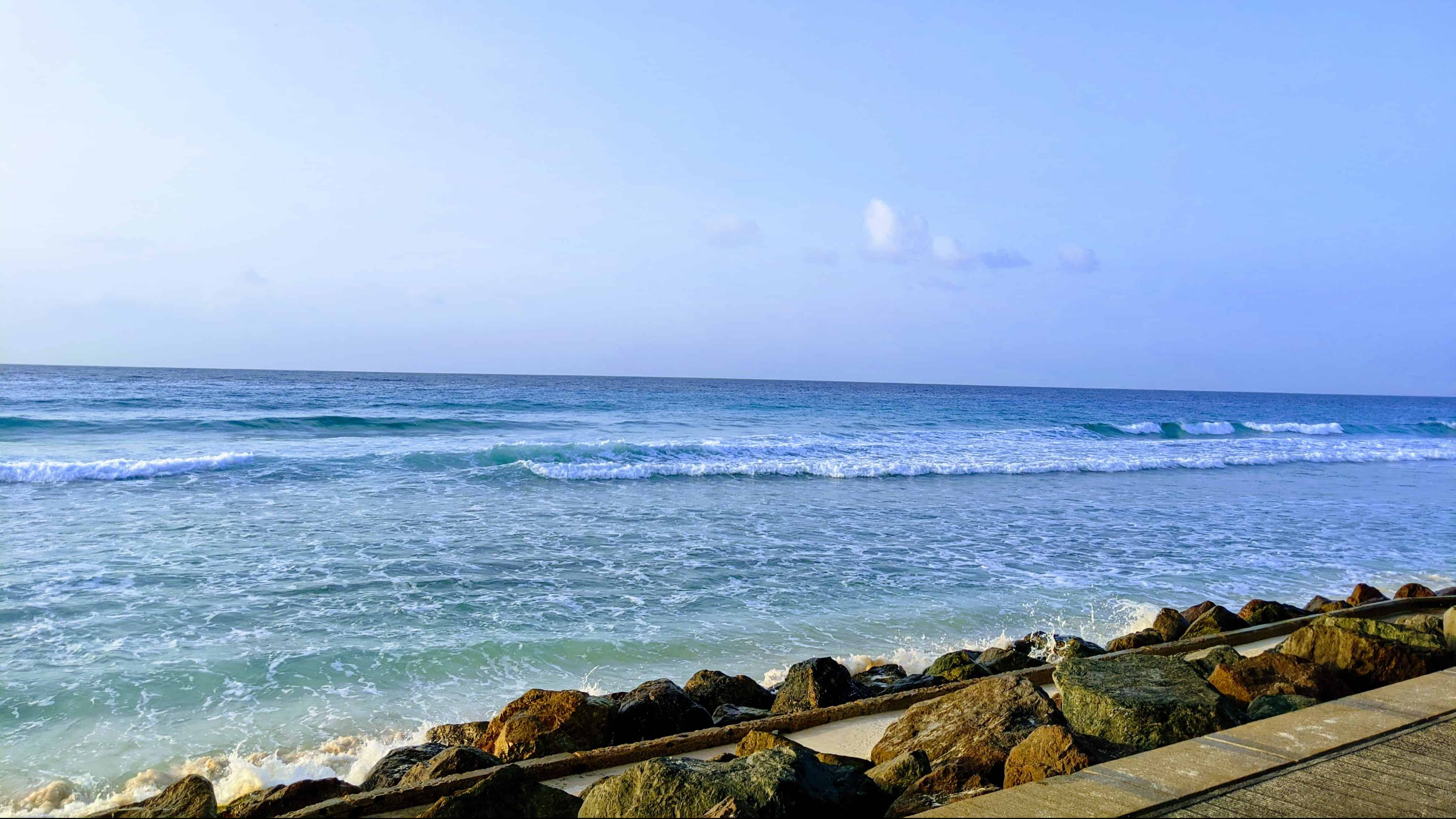 Barbados boardwalk and beach