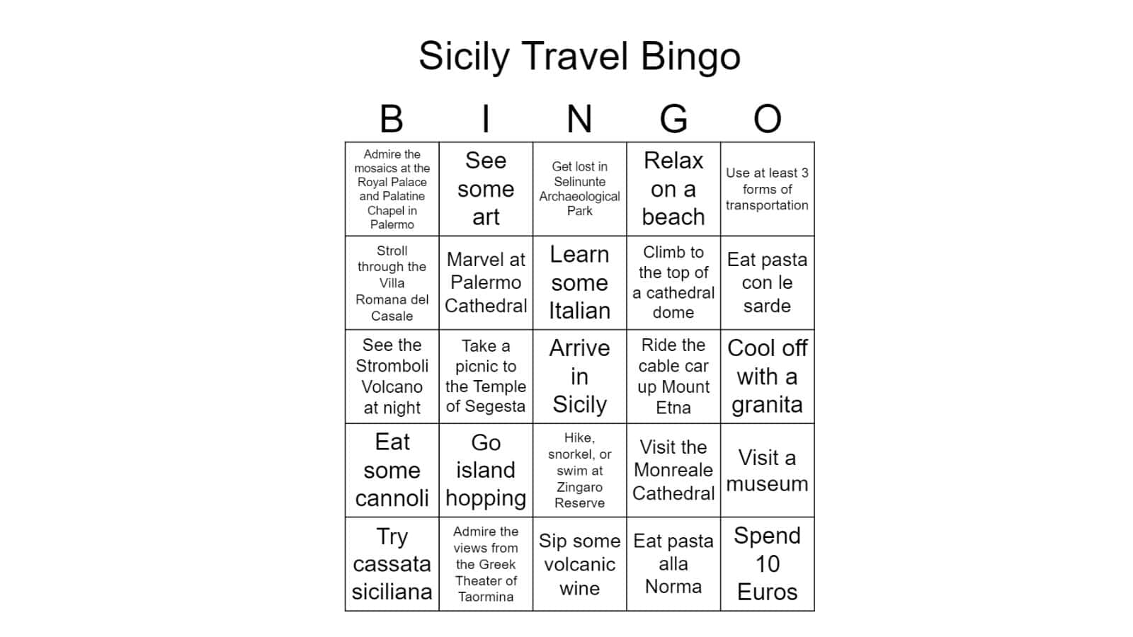 Top 29 Sicily Travel Experiences (And Sicily Travel Bingo)