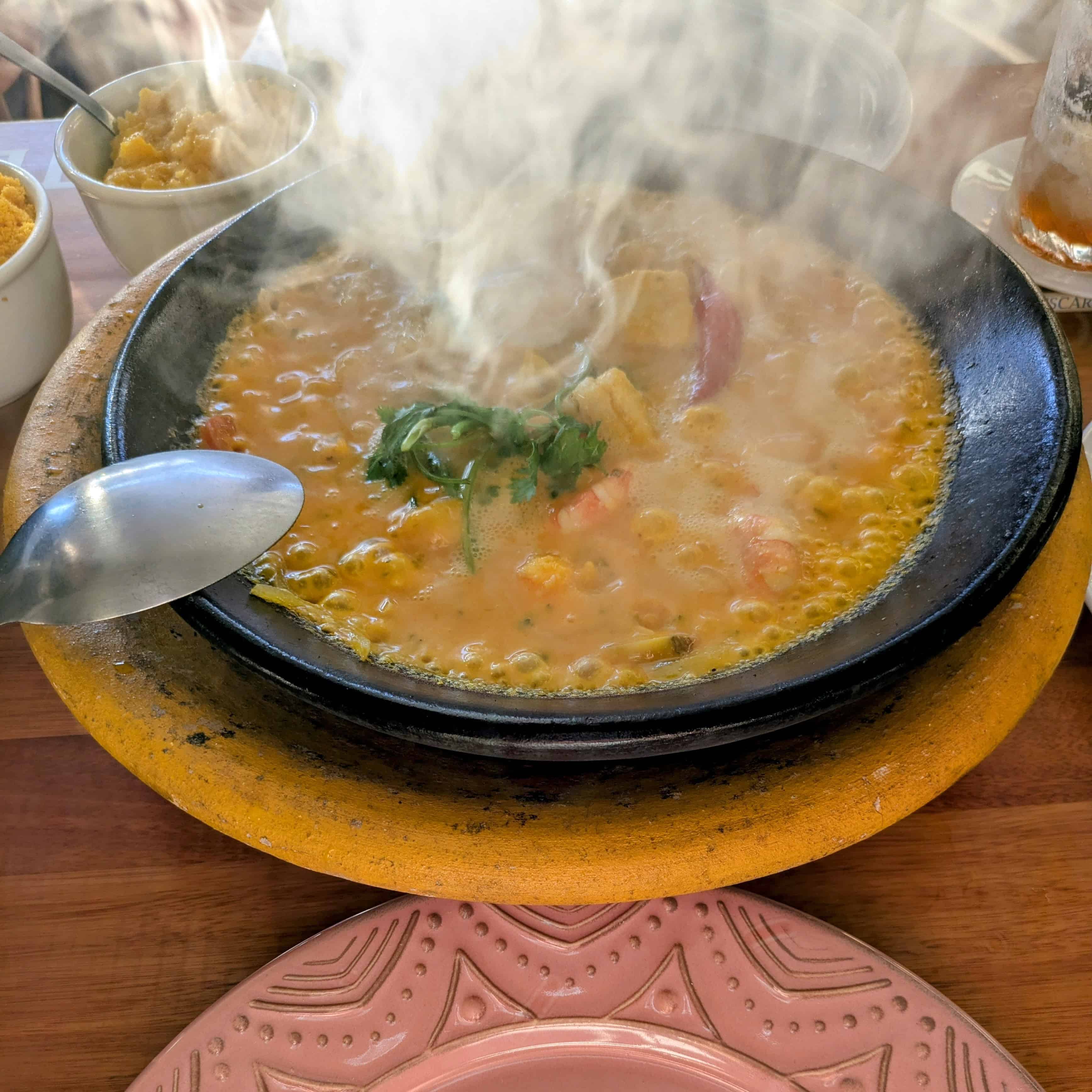Moqueca with shrimp and fish at Antique Bistro